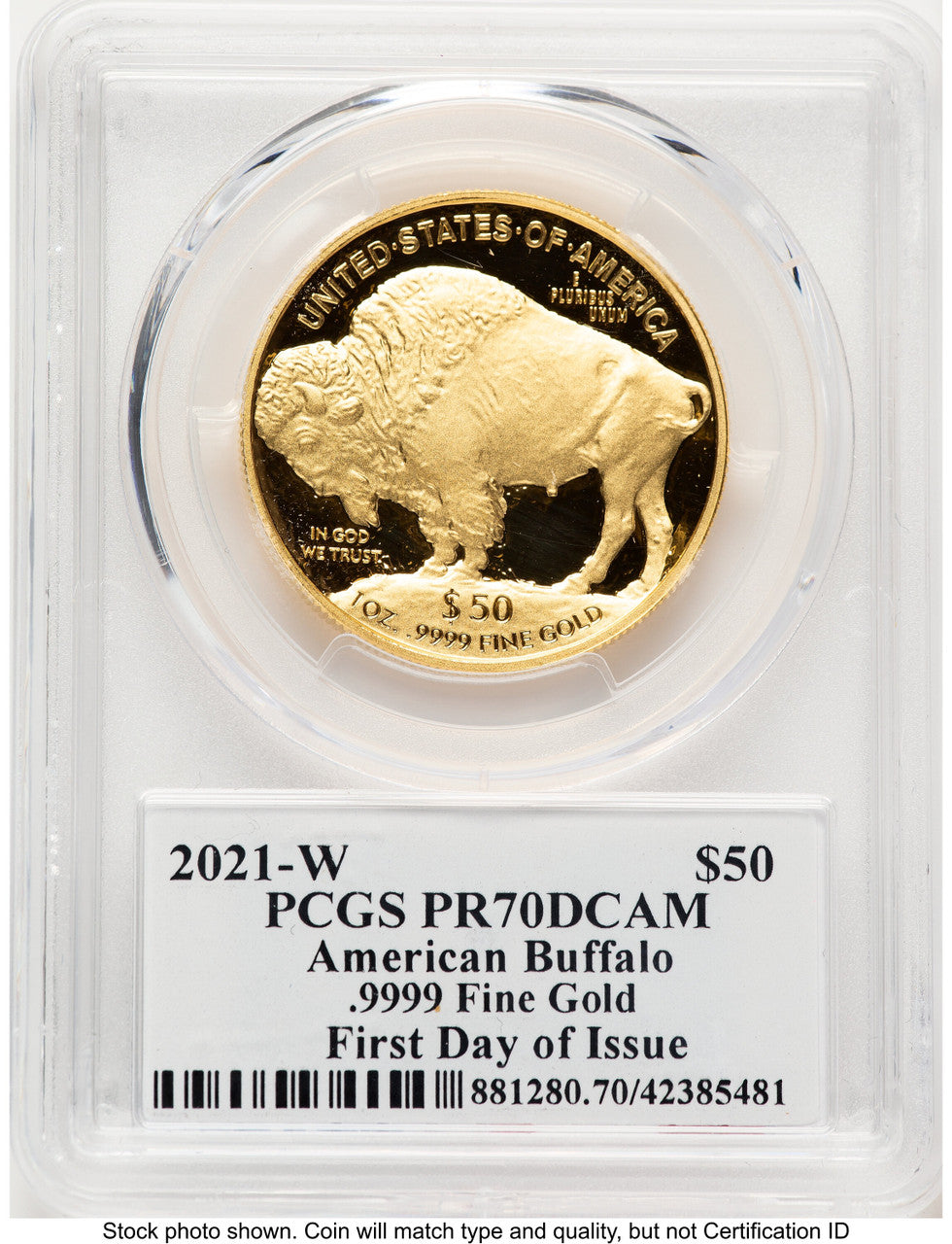 2021-W Proof Gold Buffalo 1 oz FDI PCGS PR70 Michael Reagan