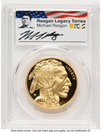 2017-W Proof Gold Buffalo 1 oz Reagan Legacy Series Michael Reagan Picture PCGS PR70