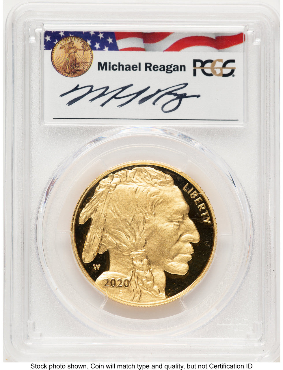 2020-W Proof Gold Buffalo 1 oz FDI Reagan Legacy Series Michael Reagan PCGS PR70