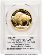 2023-W Proof Gold Buffalo 1 oz FDI Reagan Legacy Series Michael Reagan Picture PCGS PR70