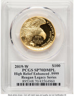 2019-W G$100 American Liberty High Relief Enhanced DMPL Reagan Legacy Series Michael Reagan Picture PCGS MS70 (784097056)
