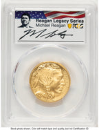 2008-W Burnished Gold Buffalo 1/2 oz Reagan Legacy Series Michael Reagan Picture PCGS MS70