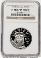 1998-W Proof Platinum Eagle 1 oz Brown Label NGC PF70