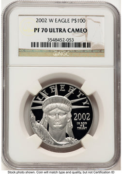 2002-W Proof Platinum Eagle 1 oz Brown Label NGC PF70