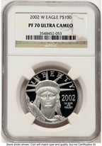 2002-W Proof Platinum Eagle 1 oz Brown Label NGC PF70