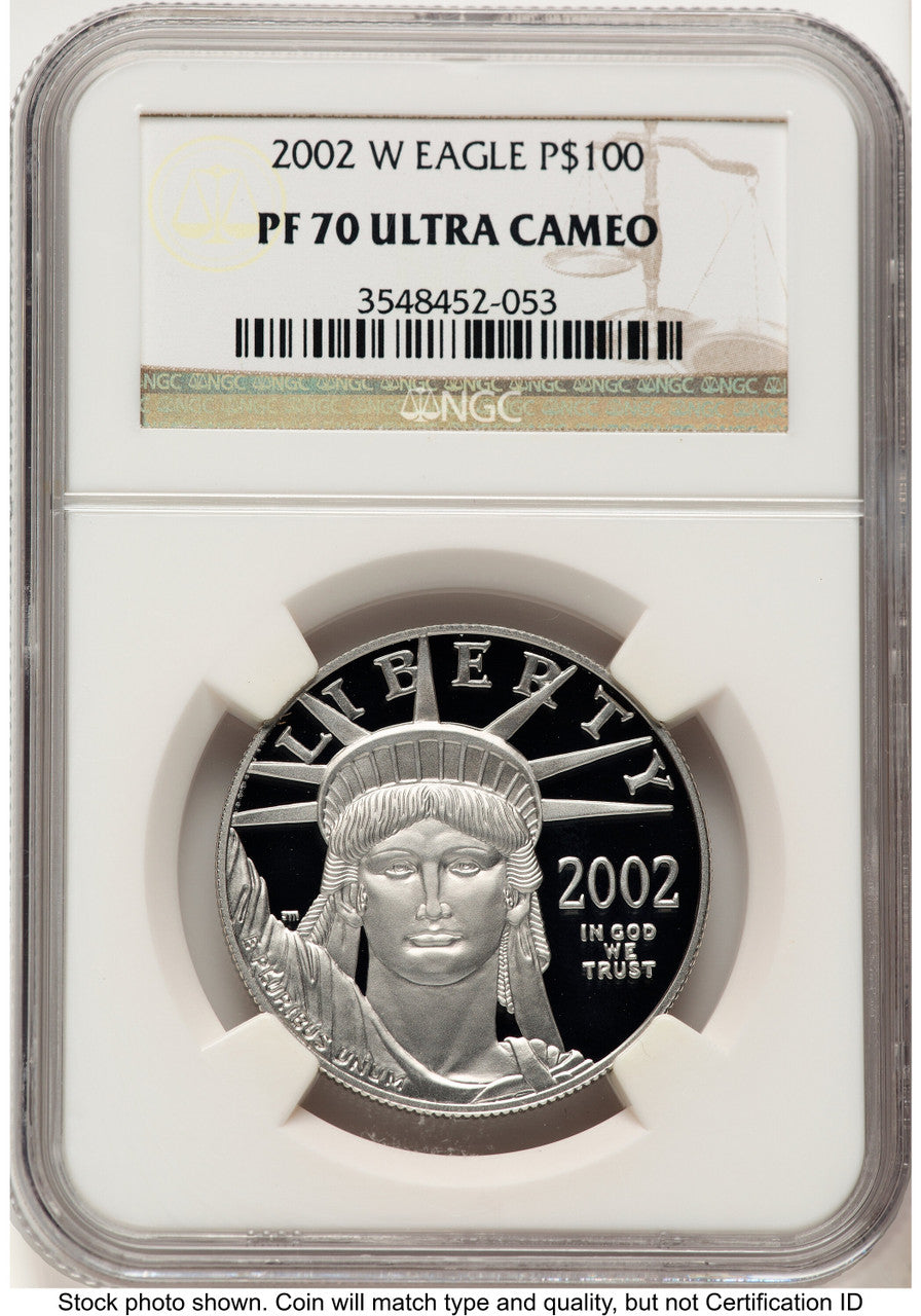 2002-W Proof Platinum Eagle 1 oz Brown Label NGC PF70