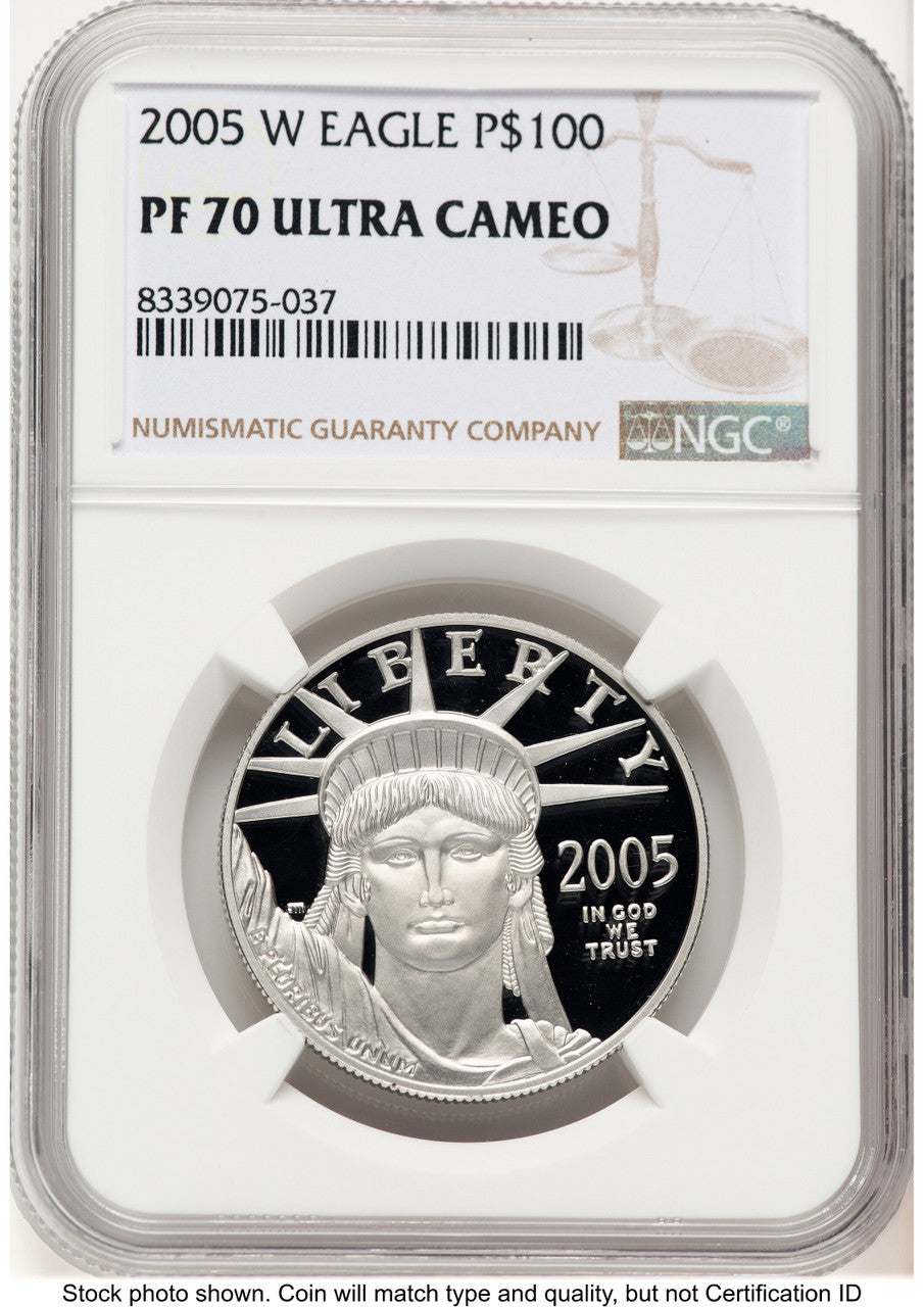 2005-W Proof Platinum Eagle 1 oz Brown Label NGC PF70
