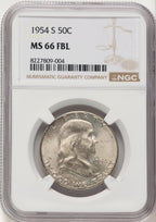 1954-S 50C FL Franklin Half Dollar NGC MS66 (784128012)