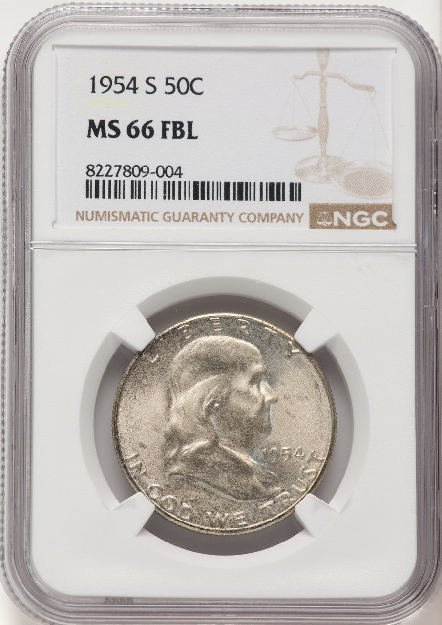 1954-S 50C FL Franklin Half Dollar NGC MS66 (784128012)