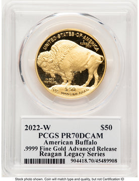 2022-W Proof Gold Buffalo 1 oz AR Reagan Legacy Series Michael Reagan Picture PCGS PR70 (784187003)