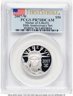 2007-W Proof Platinum Eagle 1/2 oz FS Flag PCGS PR70