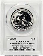 2019-W Palladium Eagle 1 oz REV Reagan Legacy Series Michael Reagan PCGS PR70
