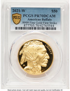 2021-W Proof Gold Buffalo 1 oz Blue Gradient PCGS PR70