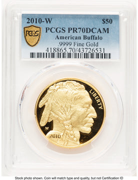 2010-W Proof Gold Buffalo 1 oz Blue Gradient PCGS PR70 (784275021)