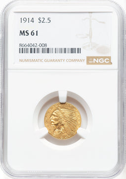 1914 $2.50 Indian Quarter Eagle NGC MS61