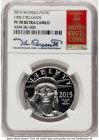 2015-W Proof Platinum Eagle 1 oz ER Kenneth Bressett Red Book NGC PF70