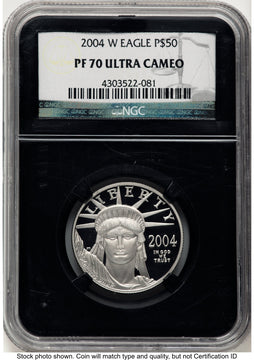 2004-W Proof Platinum Eagle 1/2 oz Black Label NGC PF70