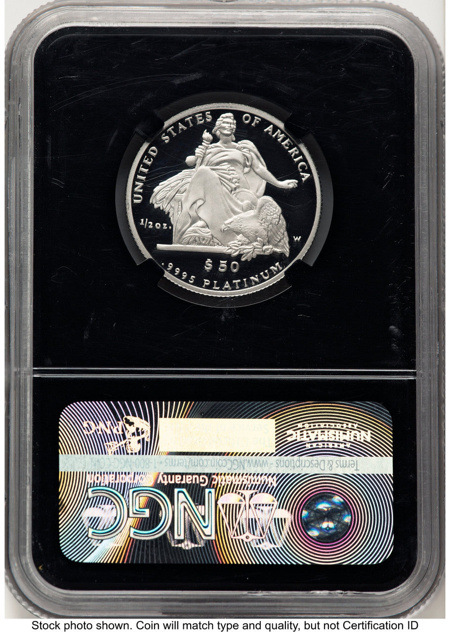 2004-W Proof Platinum Eagle 1/2 oz Black Label NGC PF70