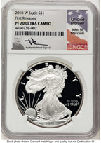 2018-W Proof Silver Eagle 1 oz FR John NGC PF70 Mercanti