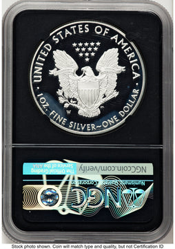 2020-W Proof Silver Eagle 1 oz FDI Eagle Ribbon Label NGC PF70