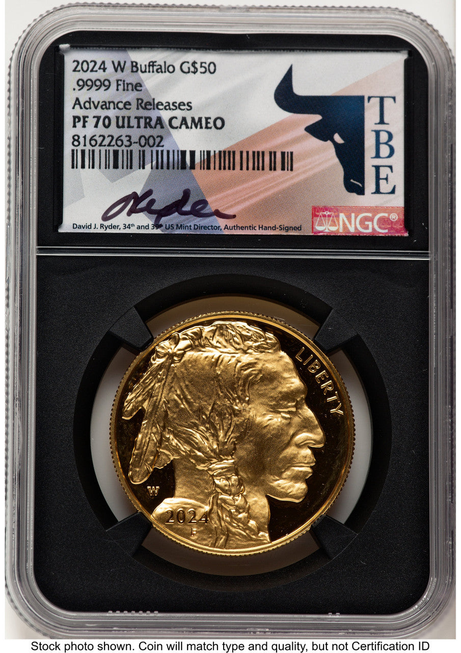 2024-W Proof Gold Buffalo 1 oz AR David J Ryder TBE Label NGC PF70 (784375102)