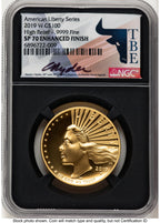 2019-W G$100 American Liberty High Relief Enhanced David J Ryder TBE Label NGC MS70 (784375106)