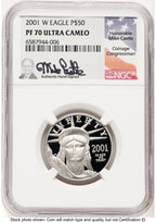 2001-W Proof Platinum Eagle 1/2 oz Mike Castle NGC PF70 (784375109)