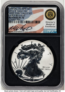 2013-W Proof Silver Eagle 1 oz ER Miles Standish NGC PF70