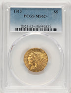 1913 $5 Indian Half Eagle PCGS MS62+