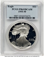 1995-W Proof Silver Eagle 1 oz Blue Label PCGS PR69