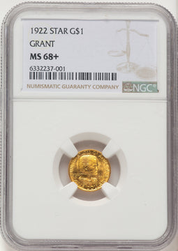 1922 G$1 Grant With Star Commemorative Gold NGC MS68+