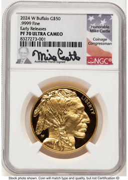 2024-W Proof Gold Buffalo 1 oz ER Mike Castle NGC PF70