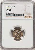 1885 3CN Proof Three Cent Nickel NGC PR66