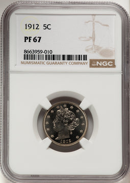 1912 5C Proof Liberty Nickel NGC PR67