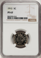 1912 5C Proof Liberty Nickel NGC PR67
