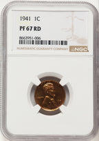 1941 1C RD Proof Lincoln Cent NGC PR67