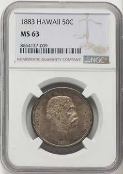 1883 Hawaii Half Dollar Coins of Hawaii NGC MS63