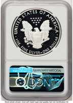 2020-W Proof Silver Eagle V75 Privy 1 oz V-Day Label NGC PF70