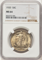 1920 50C Walking Liberty Half Dollar NGC MS64