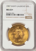 1907 $20 Saint Saint-Gaudens Double Eagle NGC MS65+