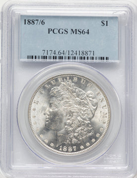 1887/6 Morgan Dollar PCGS MS64