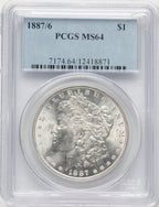 1887/6 Morgan Dollar PCGS MS64