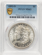 1892-O Morgan Dollar PCGS MS63