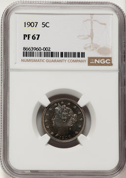 1907 5C Proof Liberty Nickel NGC PR67
