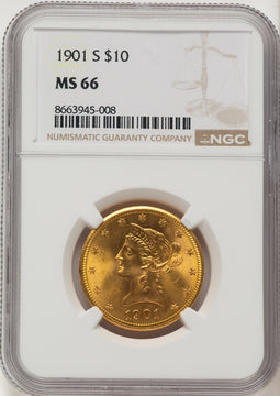1901-S $10 Liberty Eagle NGC MS66