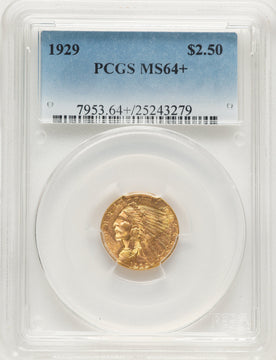 1929 $2.50 Indian Quarter Eagle PCGS MS64+