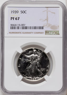 1939 50C Proof Walking Liberty Half Dollar NGC PR67