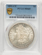 1892-CC Morgan Dollar PCGS MS65