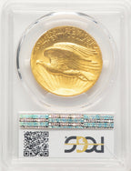 1907 $20 Wire Rim High Relief Double Eagle PCGS MS65