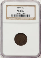1877 1C BN Indian Cent NGC AG03